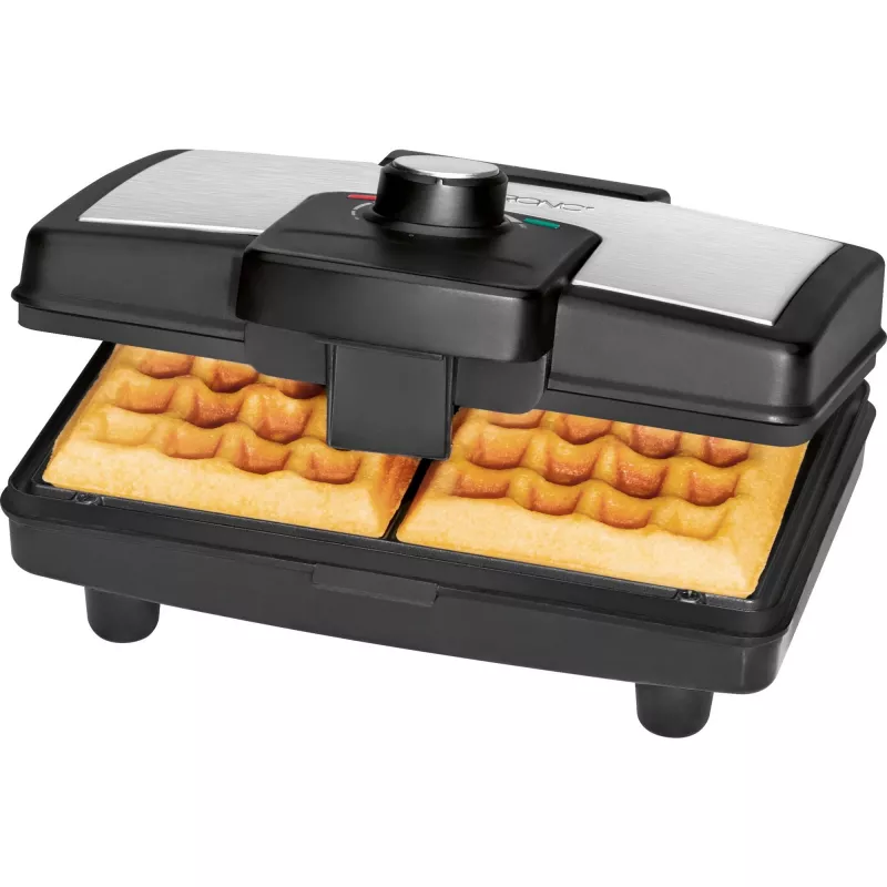 Clatronic WA 3606 Waffeleisen 2 Waffeln Schwarz,Edelstahl 800 W