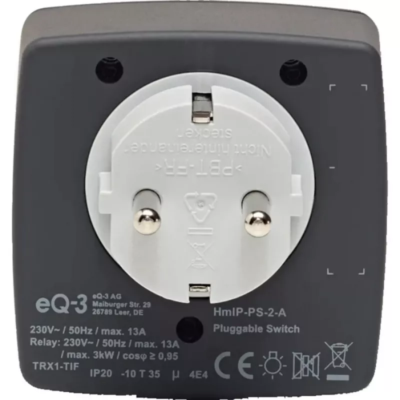 eQ-3 AG Homematic IP 161613A0, innen, Anthrazit, Kunststoff, IP20, IP20, 70 mm