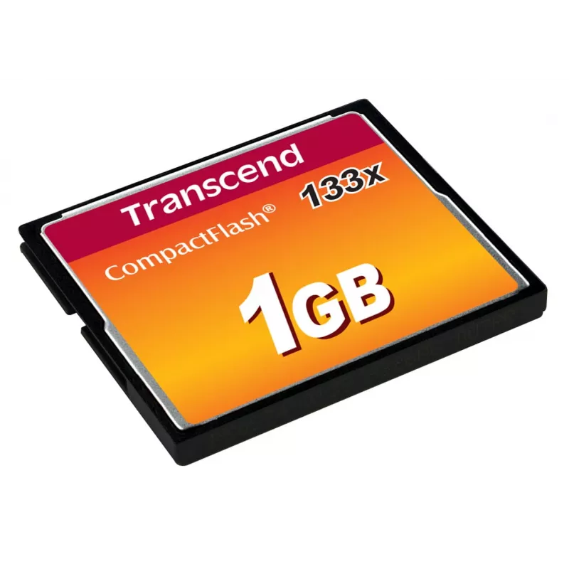 Transcend - Flash Memory Card - 1GB - 133x - CompactFlash Card (TS1GCF133)