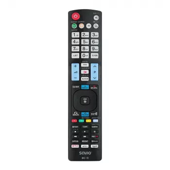 SAVIO RC-11 Infrarot-Fernbedienung für LG TV, schwarz, Reichweite 10 m, unterstützt 1 Gerät