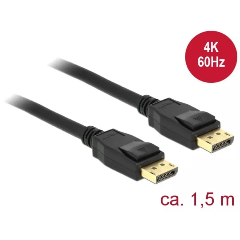 DeLOCK - DisplayPort-Kabel - DisplayPort (M) auf DisplayPort (M) - 1,5 m - 4K-Unterstützung - Schwarz (85508)