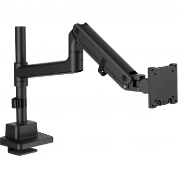 Monitorhalterung DIGITUS Single, Klemme, max. 57 Zoll, 27 kg Kapazität, VESA 75x75–100x100, höhenverstellbar, neigbar -75° bis 75°, schwarz