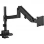 Monitorhalterung DIGITUS Single, Klemme, max. 57 Zoll, 27 kg Kapazität, VESA 75x75–100x100, höhenverstellbar, neigbar -75° bis 75°, schwarz