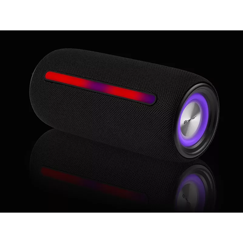 Tragbarer Stereo-Lautsprecher TRACER Stripe Schwarz — 10 W RMS, Bluetooth/kabelgebunden, USB-A & USB-C, MicroSD, integrierter Akku (bis zu 5 h)