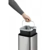 Mülleimer Langlebig NO TOUCH 6L Rechteckig Edelstahl Silber Schwarz