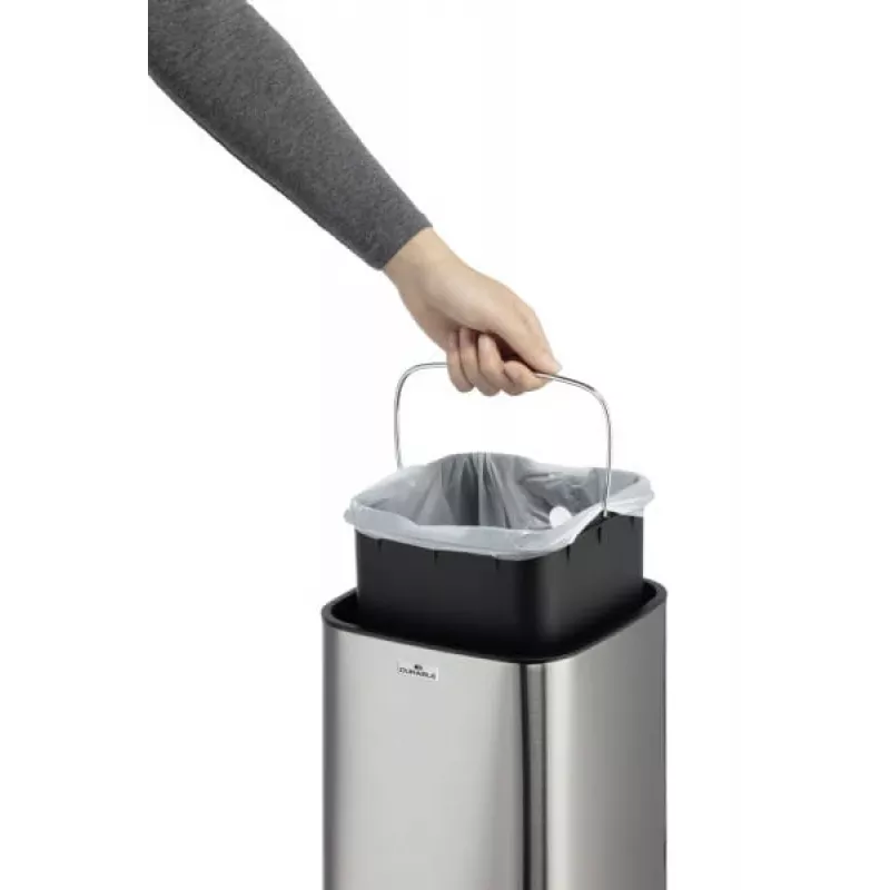 Mülleimer Langlebig NO TOUCH 6L Rechteckig Edelstahl Silber Schwarz