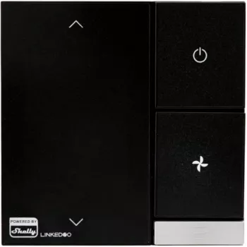 Smart HVAC-Thermostat Shelly LinkedGo Schwarz – digitales WLAN (802.11b/g/n), 87×87×35 mm