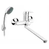 Badehebelmischer FERRO ELBA BEL55A mit Duschset, Einhebel-Badearmatur