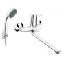 Badehebelmischer FERRO ELBA BEL55A mit Duschset, Einhebel-Badearmatur