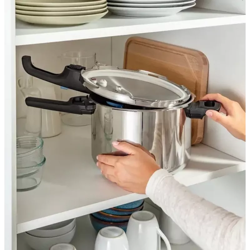 Schnellkochtopf Tefal SECURE TRENDY 6L mit Dampfeinsatz aus Edelstahl, induktionsgeeignet