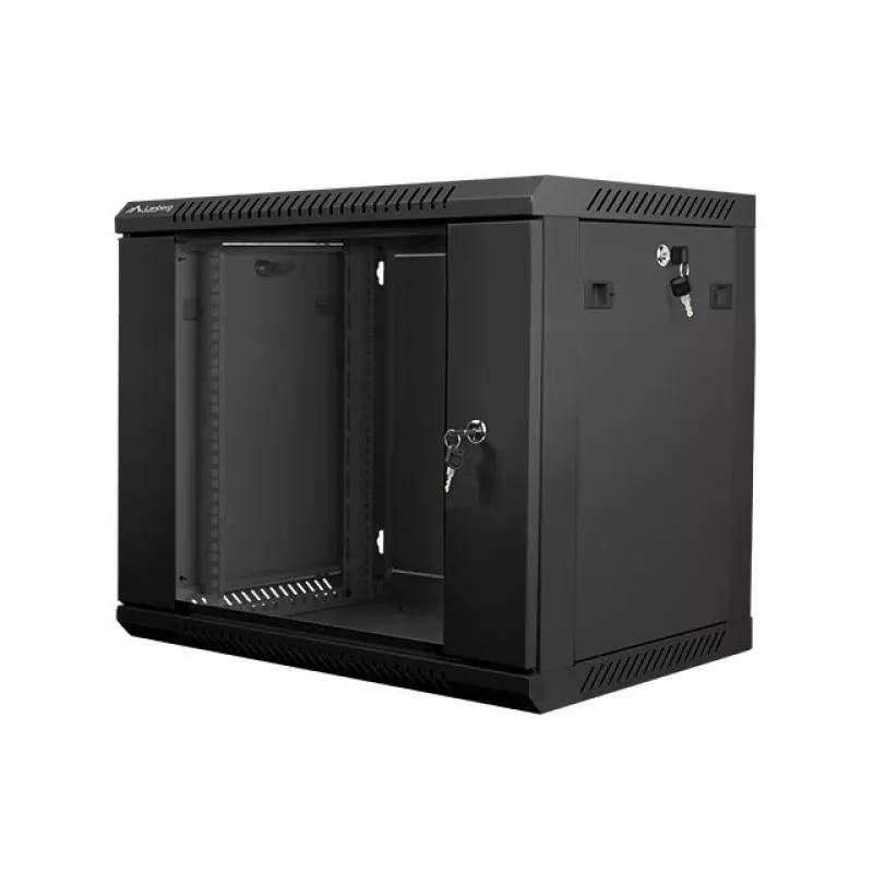 Wandmontierbarer Rack LANBERG 9U (600×450×507 mm) IP20, max. Belastung 60 kg, schwarz