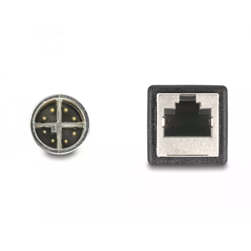 DeLOCK M12 Adapterkabel X-kodiert 8 Pin Stecker auf RJ45 Buchse 50 cm