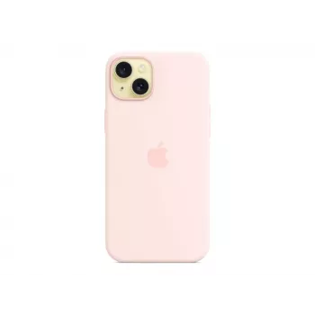Silikonhülle mit MagSafe für iPhone 15 Plus – Hellrosa