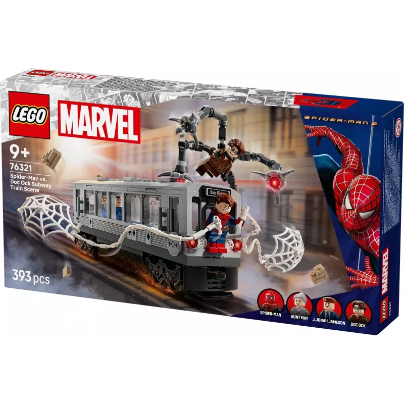 LEGO Marvel Super Heroes 76321 Spider-Man Doc Ock Subway Showdown Bauspielzeug, 393 Teile, 4 Minifiguren, Alter 9+