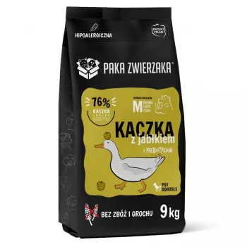 PAKA ZWIERZAKA Ente mit Apfel M - Trockenfutter für Hunde - 9kg