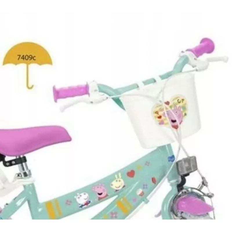 Kinderfahrrad Toimsa 12” Swinka Peppa grün – 12-Zoll-Rad, Einganggetriebe, mit Stützrädern kompatibel