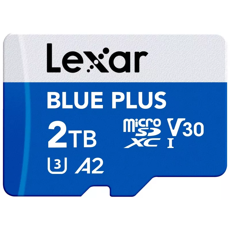 MicroSDXC-Speicherkarte Lexar BLUE PLUS 2 TB UHS‑I, 170 MB/s, U3 V30, wasserdicht