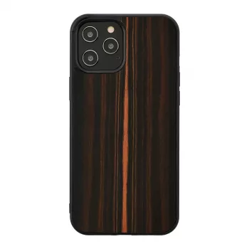 Handyhülle man and wood für iPhone 12 / 12 Pro — Ebenholz Schwarz