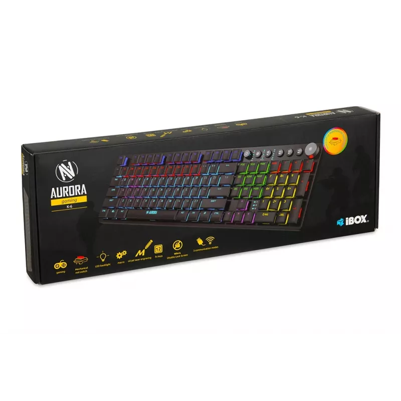 iBox Aurora K-5 Tastatur USB QWERTY Silber