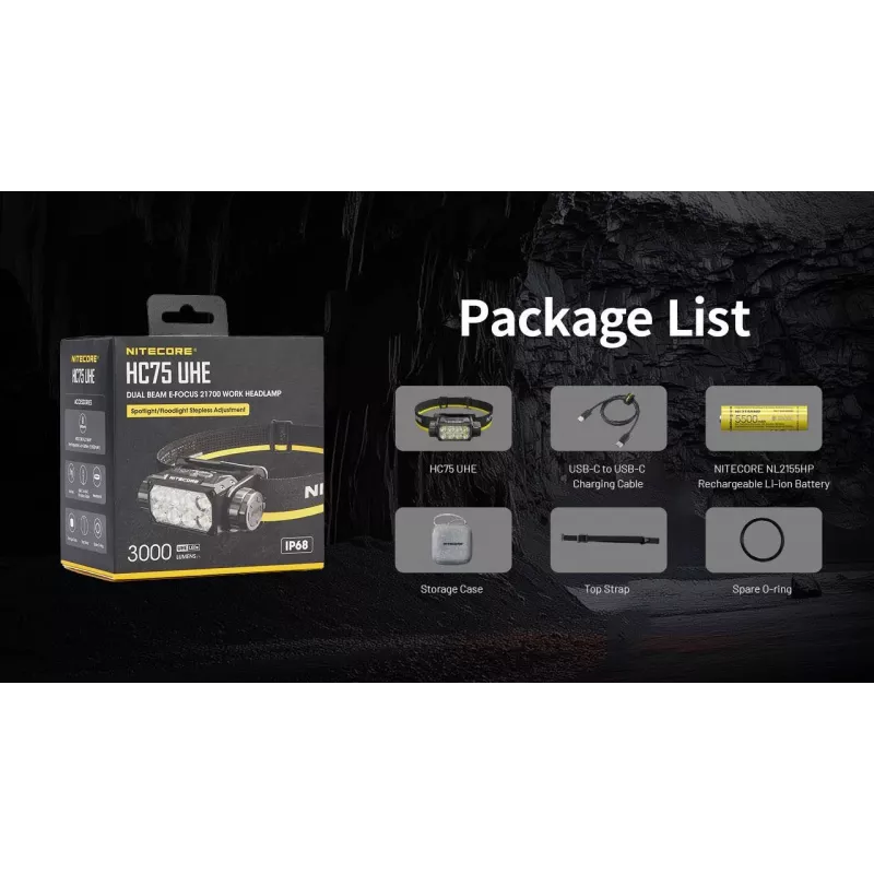 Stirnlampe H-Serie 3000 LUMEN / HC75 Uhe Nitecore