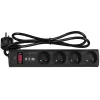 Überspannungsschutz-Steckdosenleiste EATON Power Strip 4 FR — 4 Typ-E-Steckdosen, 1 m Kabel, 10 A, 2500 W, LED-Anzeigen