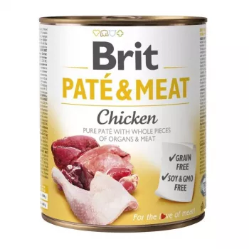BRIT Paté & Meat mit Huhn - Nassfutter für Hunde - 800g