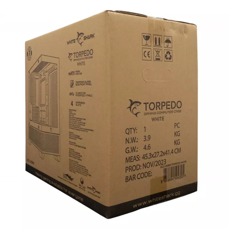 Computergehäuse White Shark GCC-2304 Torpedo ATX weiß