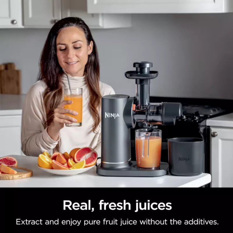 NINJA Cold Press Juicer | Neverclog JC151EU | Typ Kaltentsafter | Grau | 150 W | Anzahl Geschwindigkeiten 1