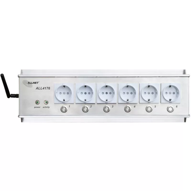 Steckdosenleiste ALLNET ALL4176 6-fach mit Stromzähler für Desktop und 19-Zoll-Rack