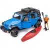 Spielzeugmodellfahrzeug BRUDER Jeep Wrangler Rubicon Unlimited mit Kajak und Figur BR-02529