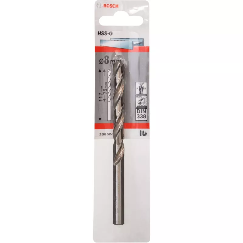 Spiralbohrer Bosch Metal HSS-G DIN 338 8 mm