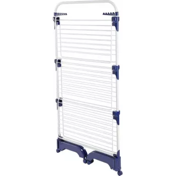 Wäscheständer Leifheit Pegasus 1081529, klappbarer Trockner aus Metall/Kunststoff, Trockenfläche 42 m, Rollen, Kleiderbügelhalter, 76,5×700×1450 mm
