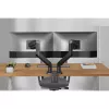 DIGITUS Dual-Monitorhalterung für 2×45 Zoll Bildschirme, Tischklemme, 2×20 kg, VESA 75×75–100×100, Neigung -20–50°
