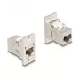 DeLOCK Panel Mount RJ45 Keystone Module Kupplung Buchse zu Buchse Cat.6A Metall konisch