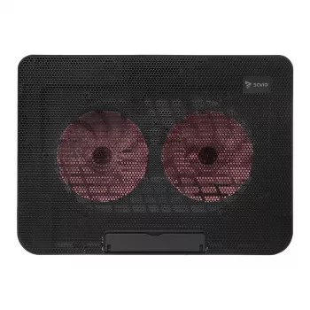 Laptop-Kühlpad SAVIO COS-02, 2 Lüfter 14 cm, USB-betrieben, bis 17,3 Zoll, schwarz