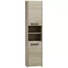 Badezimmer-Standschrank Top e shop S40 SONOMA — Eichenfarbener Rahmen, freistehend, 6 Regalböden, 400×300×1700 mm
