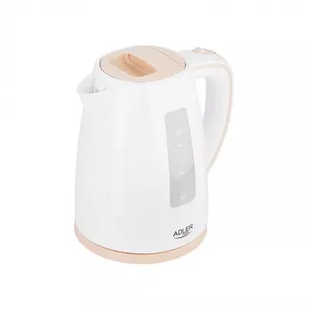 Adler AD 1264 Elektrischer Wasserkocher 1,7 L 2200 W Haselnuss Weiß