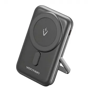 Powerbank Vention 10000mAh Magnetic Wireless 20W, 1×USB-C, kabelloses Laden, schwarz