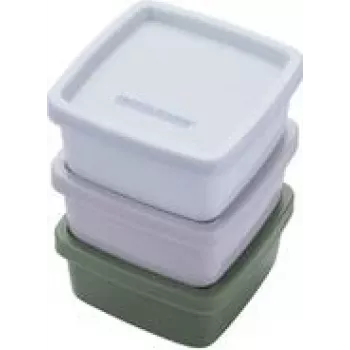 Lunchbox-Set Fackelmann 26924 Silikon Beige Grün Grau Hellblau 3 Stück
