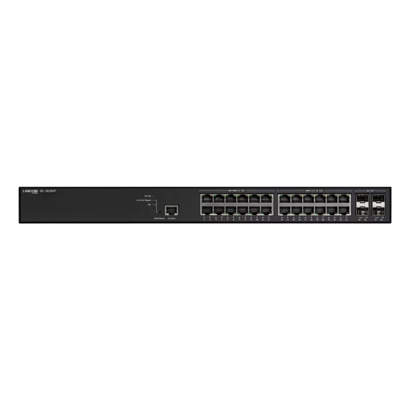 Managed LANCOM GS-3628XP Switch, 24× 2,5G RJ-45 Ports, PoE, L2/L3, 1U Rackmount