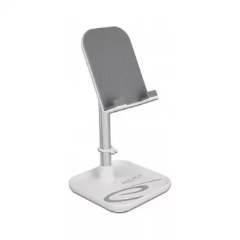 DeLOCK Smartphone- und Tablet-Teleskopständer mit Ablage, Silber/Weiß
