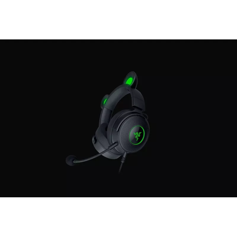 Razer Kraken V2 Pro Kitty Edition – Kabelgebundenes Over-Ear-Gaming-Headset, Schwarz