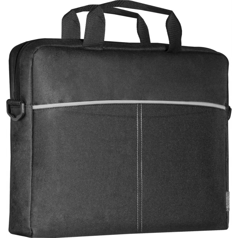 Laptoptasche DEFENDER Lite 39,6 cm (15,6 Zoll) Schwarz/Grau, Polyester, Reißverschluss, Tragegriff, abnehmbarer Schultergurt