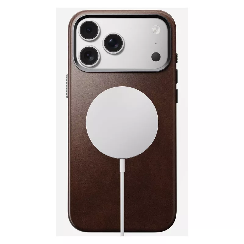 Handyhülle Nomad Traditional Leather Case für iPhone 17 Pro Max, Leder/Aluminium/Mikrofaser, passend für 6,9 Zoll (Braun)