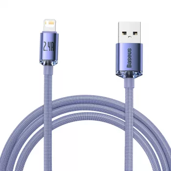 Baseus Crystal Shine Kabel USB auf Lightning, 2,4A, 2m (lila)