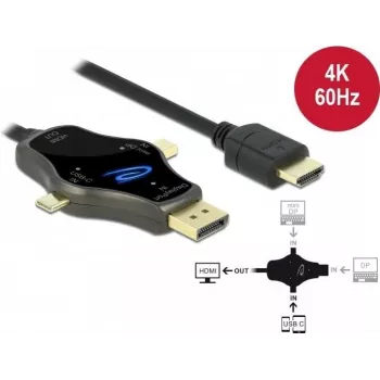 Monitorkabel DeLOCK 3 in 1 85974 USB-C DisplayPort Mini DisplayPort auf HDMI 4K 60 Hz