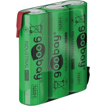 Goobay 3x AA (Mignon) - 2100 mAh, Grün - Lötfahne (Z), Nickel-Metallhydrid-Akku (NiMH), 3,6 V (55652)
