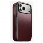 Handyhülle Nomad Modern Leather Folio für iPhone 17 Pro Max — Leder, TPU, PC, Aluminium, Burgund, 16 cm (6,3 Zoll)