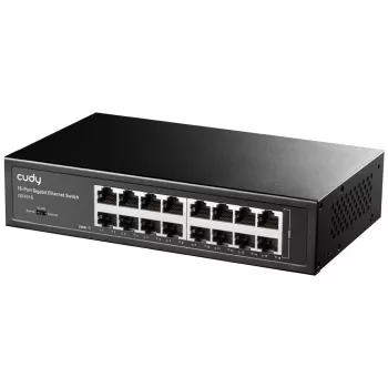 Netzwerk-Switch Cudy GS1016 — 16-Port Gigabit Ethernet (10/100/1000), 32 Gbit/s Switching, Rackmontage, AC-betrieben