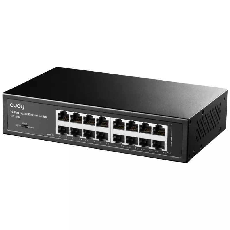 Netzwerk-Switch Cudy GS1016 — 16-Port Gigabit Ethernet (10/100/1000), 32 Gbit/s Switching, Rackmontage, AC-betrieben